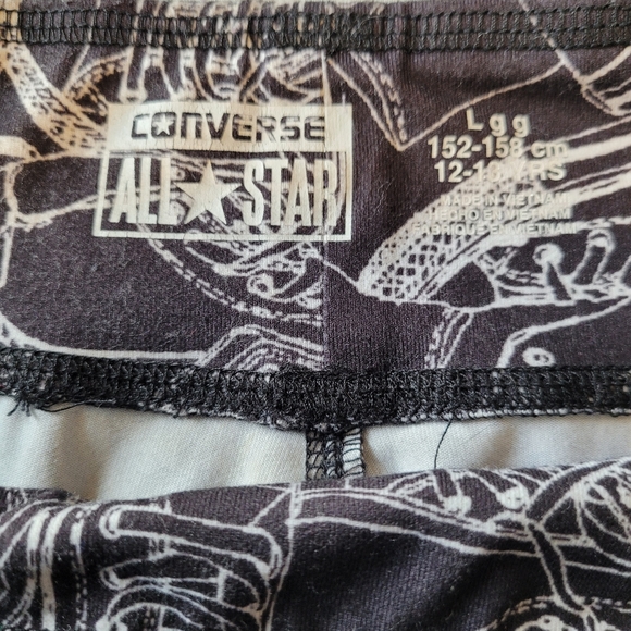 🖤Converse Capri Leggings- Blk/Wht Chuck Taylor pattern, Hot pink Logo💗 *Large* - Picture 6 of 15